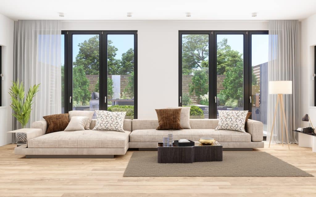 correctly chosen window sizes for a modern living room